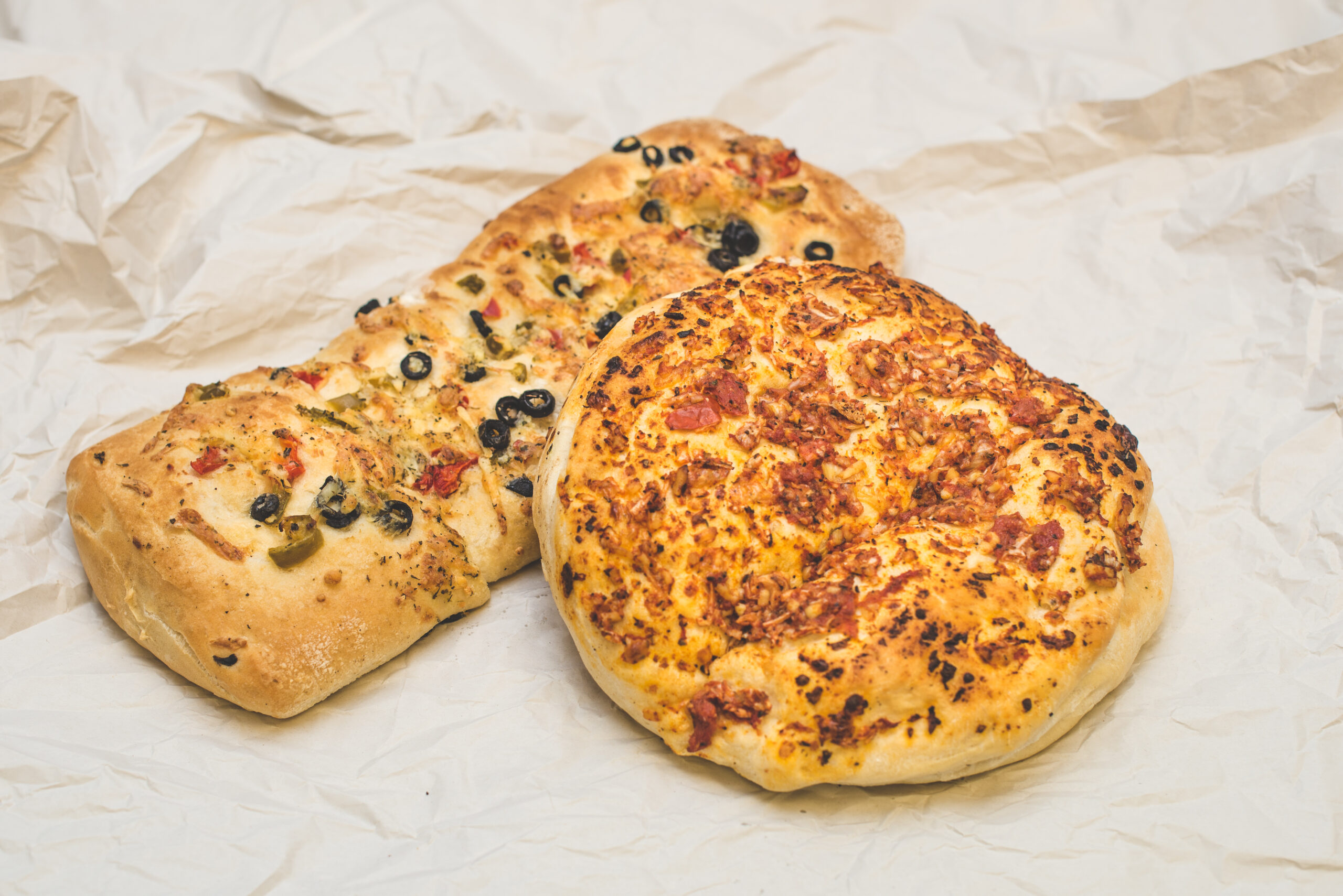9inch Large Ciabatta Olive Pepper Foccacia S.Tomato
