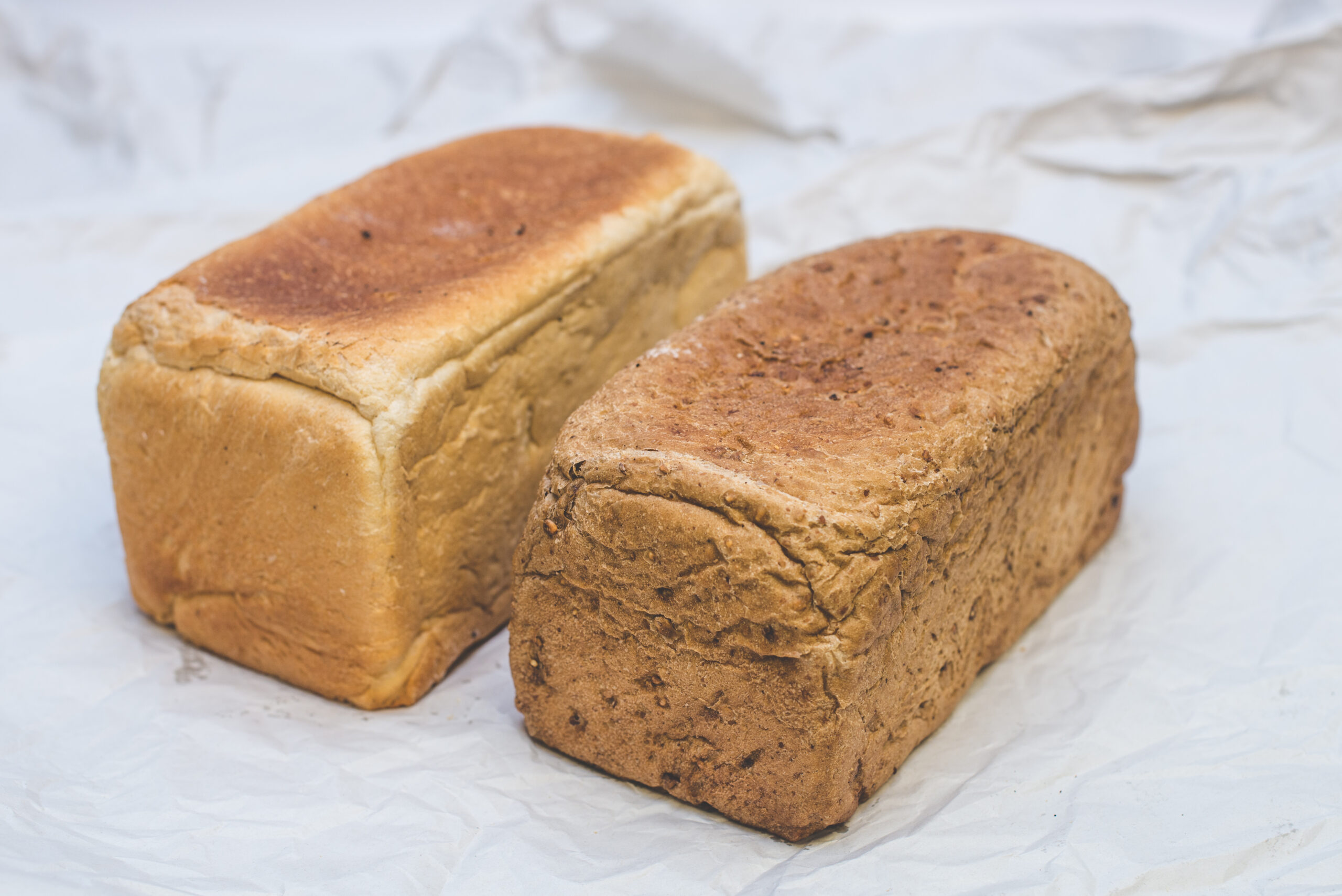 White & Granary Tin Loaves